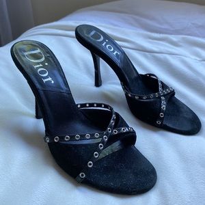 Dior - Black Suede, Heeled Sandals
